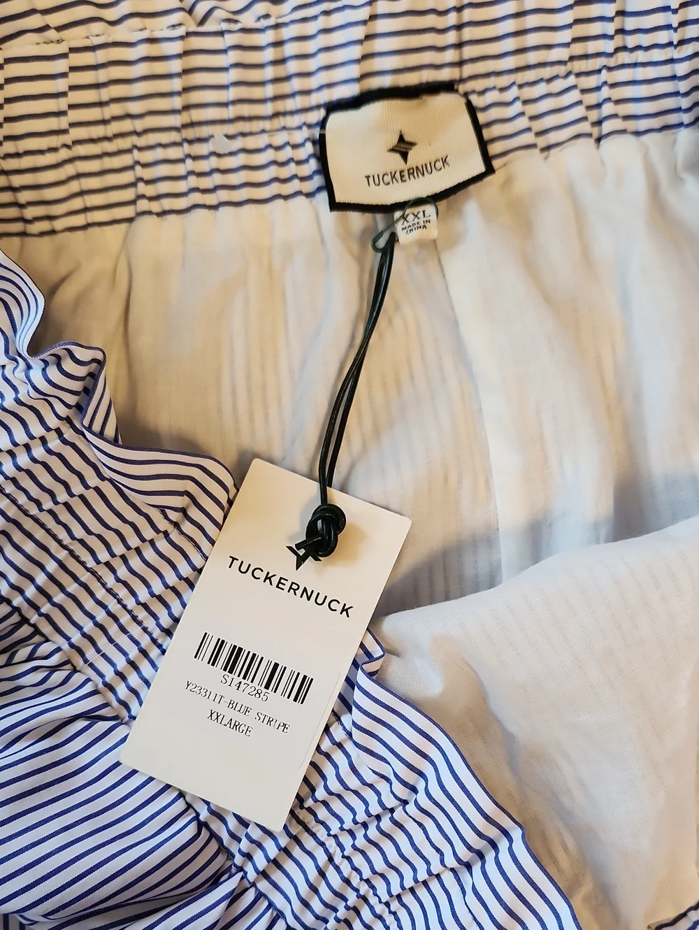 Tuckernuck Navy and White Striped Embroidered Tiered  Midi Skirt Size XXL